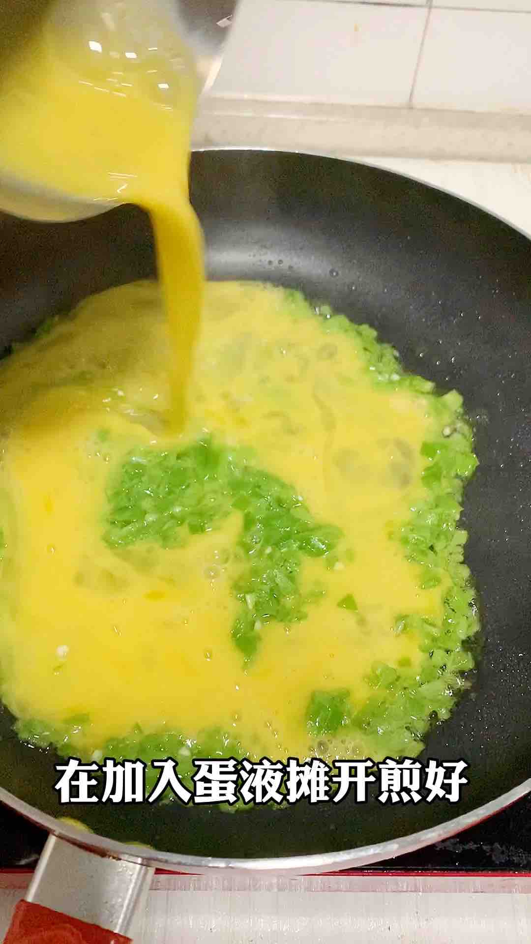 肉松菜椒蛋餅，簡單易做孩子喜歡的做法-家常味煎菜譜