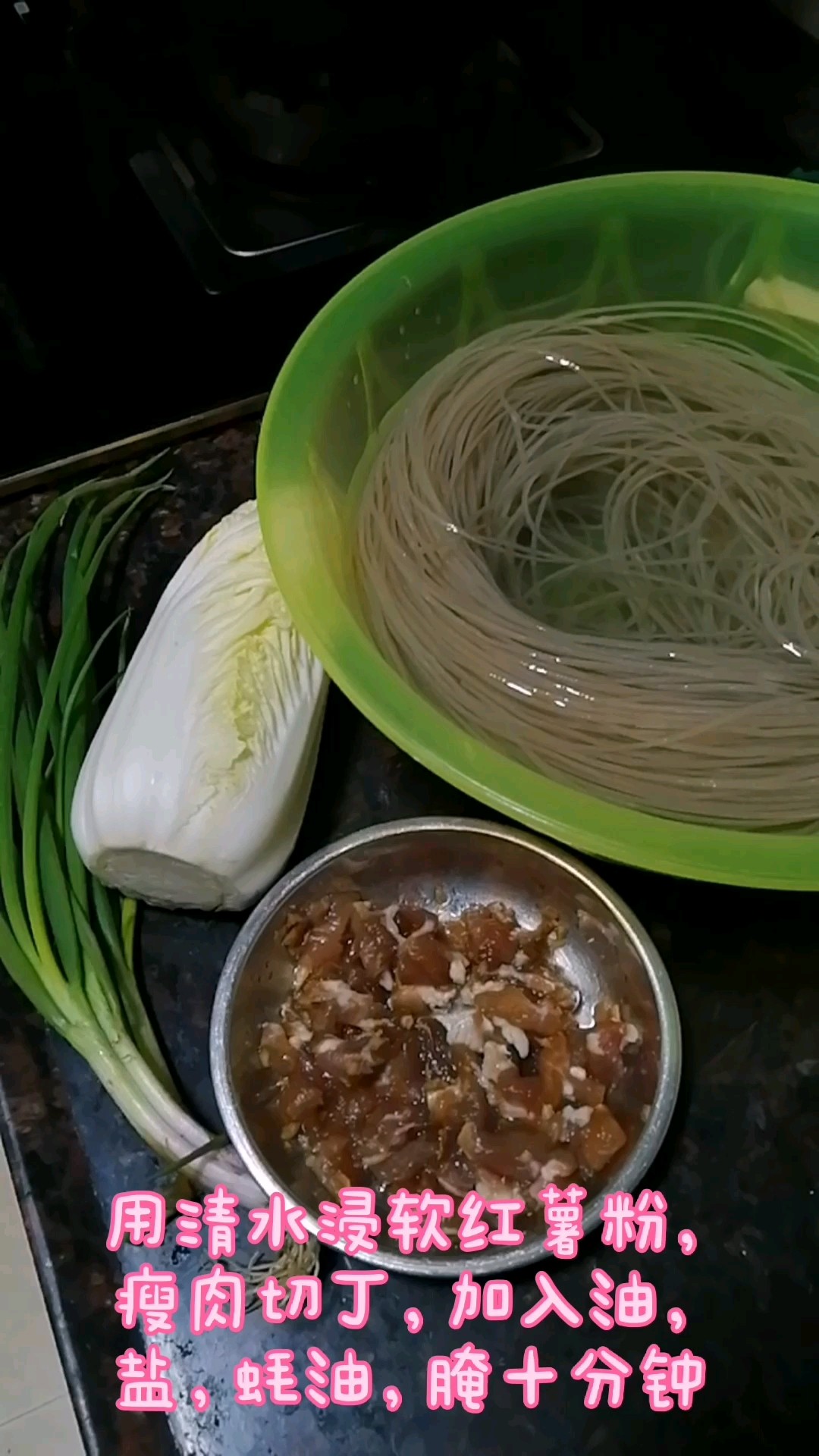 肉丁白菜燉粉條的做法-家常味燉菜譜