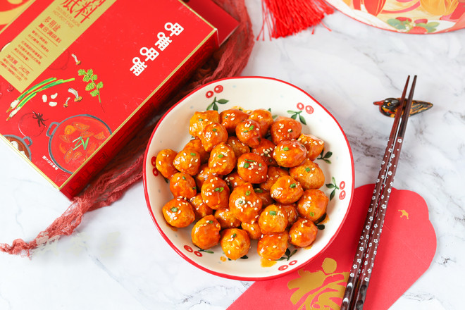 團團圓圓茄汁雞肉丸，酸甜開胃超好吃的做法-酸甜味煮菜譜