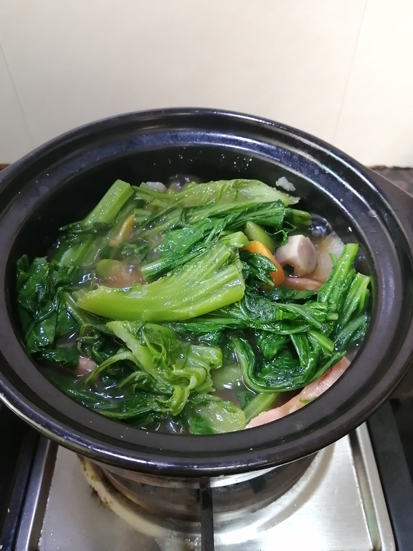 家鄉的味道~~午餐肉番薯芥菜煲的做法-家常味煮菜譜